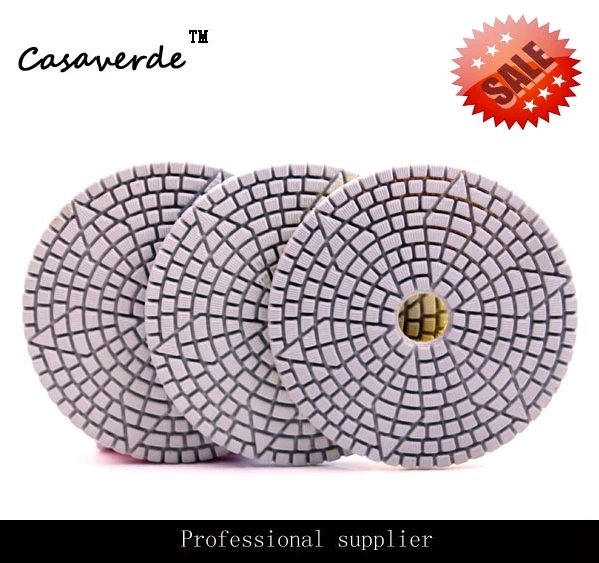 DC-WF3PP02 D100mm flexible wet 3 step polishing pads for stone