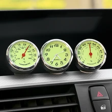 3 шт./лот 40 мм фосфоресцирующие часы светящиеся кварцевые часы термометр гигрометр автомобильный предмет интерьера, Украшение аксессуары для автомобиля