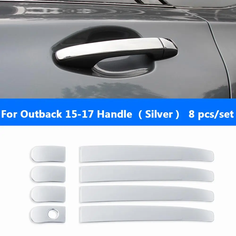 Автомобильный Стайлинг из нержавеющей стали внешняя дверная чаша и ручка Защитная Наклейка для Subaru Forester 2013 до, Outback до - Название цвета: Outback HandleSilver