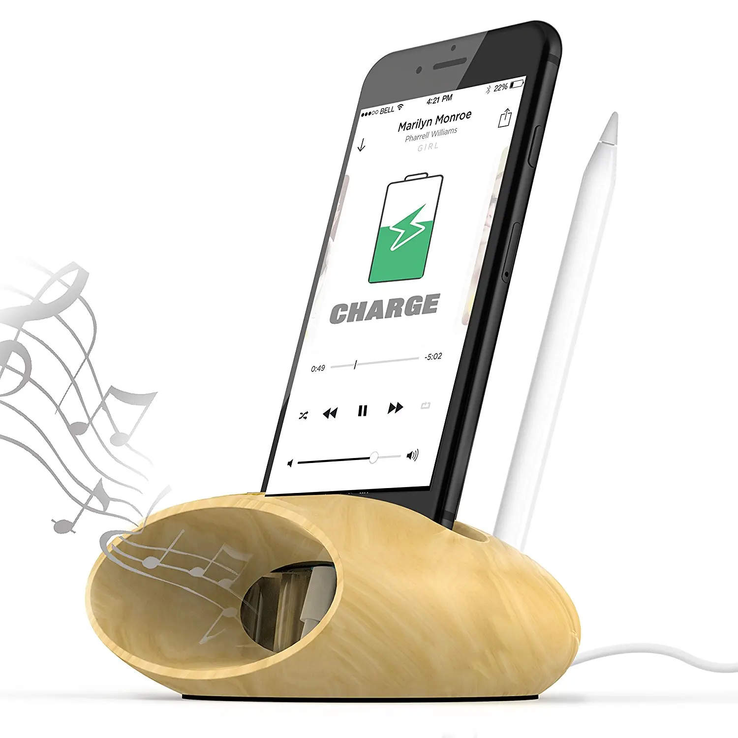 휴대 전화 충전 독 데스크탑 브라켓 나무 홀더 스탠드 모바일 노래 독 사운드 앰프 아이폰 11 프로 Xs 최대 8 플러스