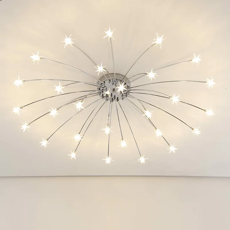 

Modern Glass Chandelier Bedroom Ceiling Lamp G4 Bulb Fixture Star Ceiling Lustre LED Chandelier Crystal Chandelier Lighting