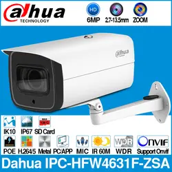 Dahua IPC-HFW4631F-ZSA 6MP пуля ip-камера 5X зум 2,7 ~ 13,5 мм Моторизованный объектив VF 60 м IR MAX слот для sd-карты Встроенный микрофон IP67 IK10