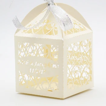 

light white laser cut favor box for wedding or Eid