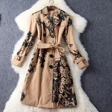 Hot Sale 2016 Women Long Outwear Double Colored Coat Fall and Winter Casual Double – Breasted Slim Windbreaker Coat Jacket