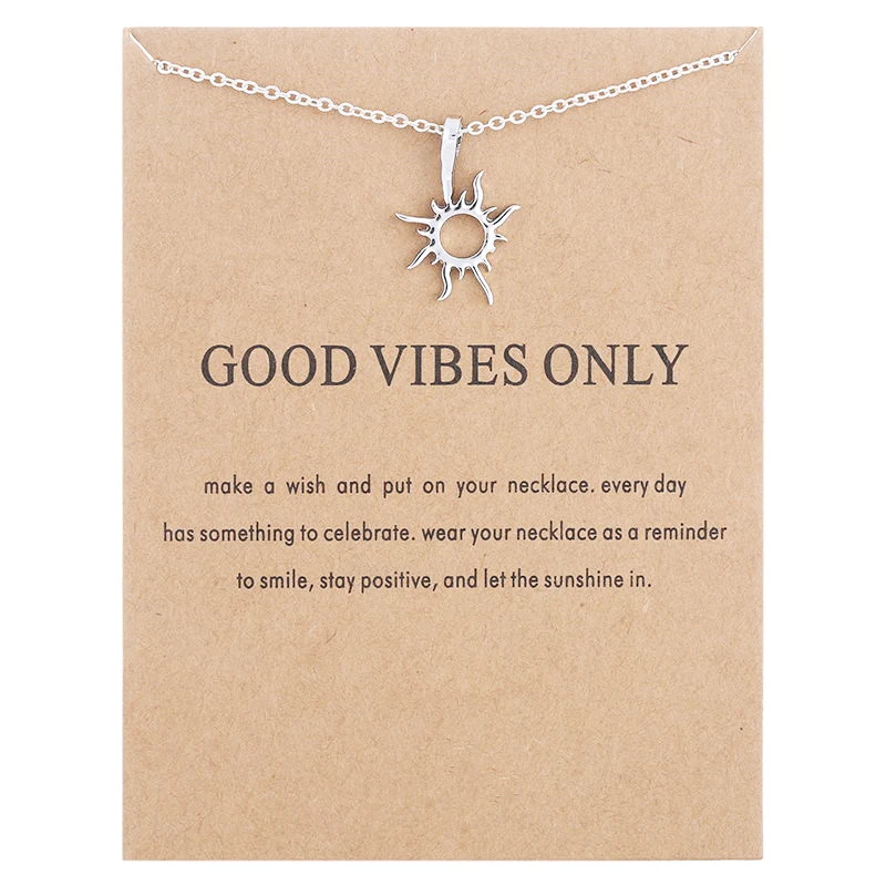 Женское ожерелье с подвеской Good Vibes Only Sun ювелирные изделия аксессуары золотого и