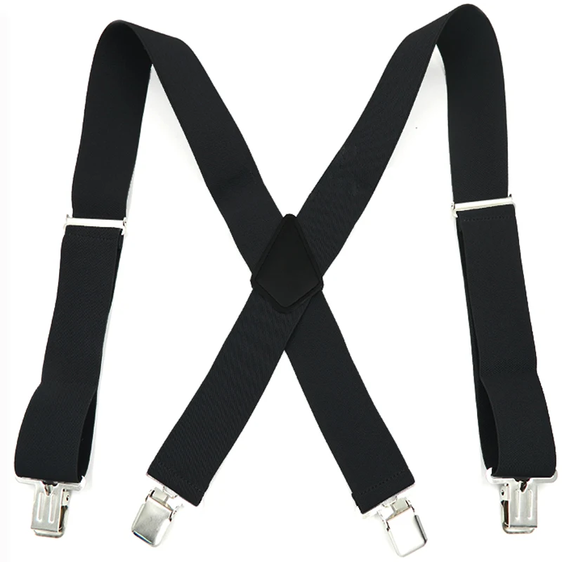 

JIERKU Suspenders Man's Braces 4 Clips Suspensorio Trousers Strap Adjustable Belt Strap Father/Husband's Gift 5.0*120cm JK4C02