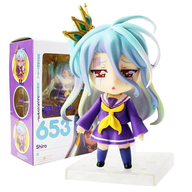 

10cm Anime No Game No Life Shiro Nendoroid 653 Game of Life PVC Action Figure Model Doll Collection Kids Toys