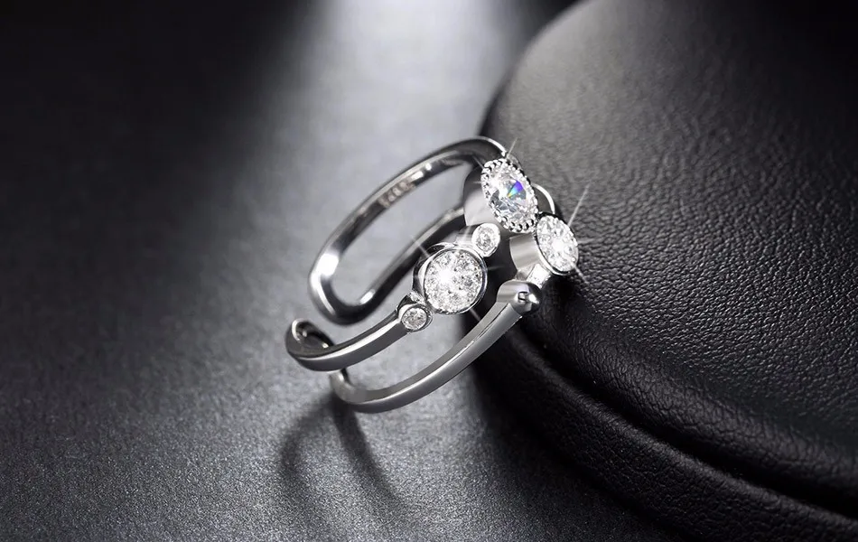 ORSA JEWELS, уникальный свадебный набор, 925 пробы, серебро, изменяемый размер, классические кольца, модный браслет, предложить кольца для женщин SR20