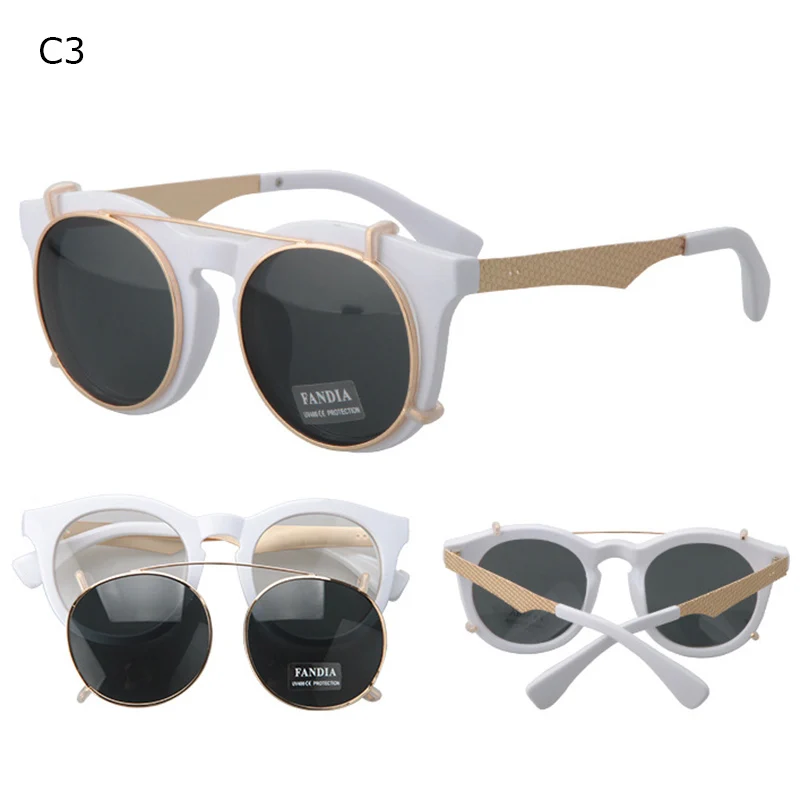 SOZOTU стимпанк очки Винтажные Солнцезащитные очки женские мужские солнцезащитные очки для женщин мужские дамские модные брендовые дизайнерские YQ017 - Цвет линз: YQ017 C03