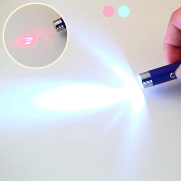 Cheap 1PC 2 In 1 LED Puntero Laser Pen Pointer FlashLight Torch 5mW Emergency Keychain Linterna Bicicleta Free Shipping 1