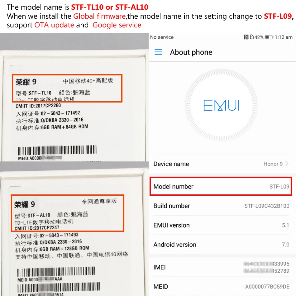 Глобальная прошивка Huawei Honor 9 64GB 3D Изогнутое стекло Обновление OTA LTE смартфон