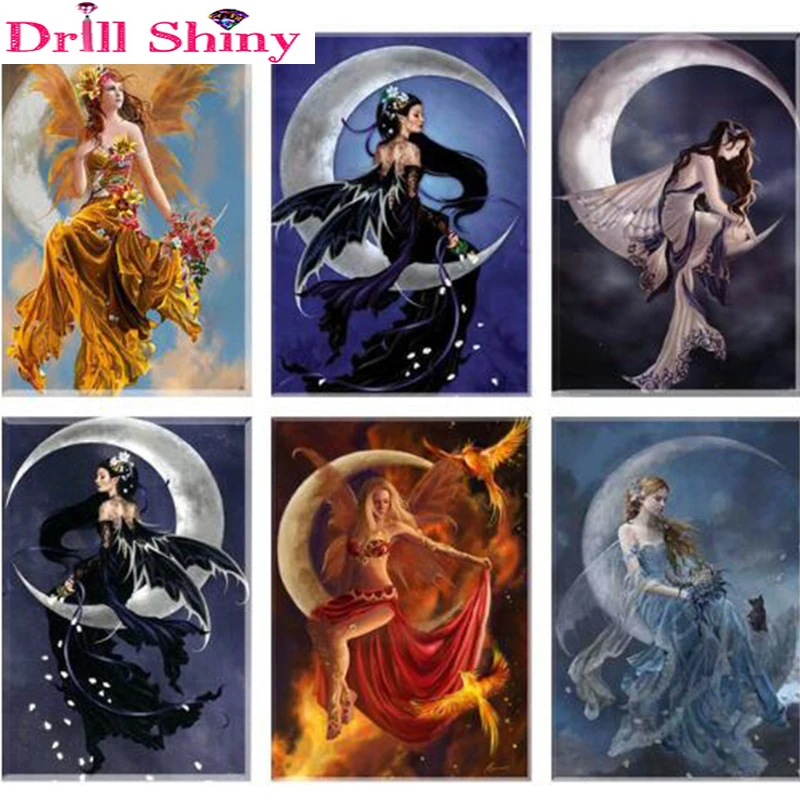 

art DIY full square diamond painting cross stitch Needlework diamond mosaic diamond embroidery Moon fairy pattern