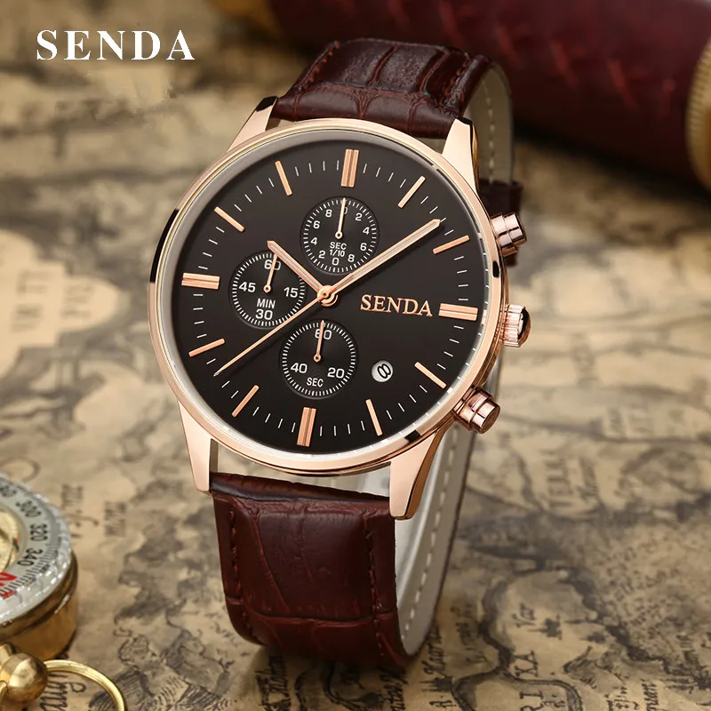 #cheap SENDA Brand Business Quartz Mens Watches montre homme 50M Waterproof Sport Watch Reloj Hombre Male Clock relogio Masculino