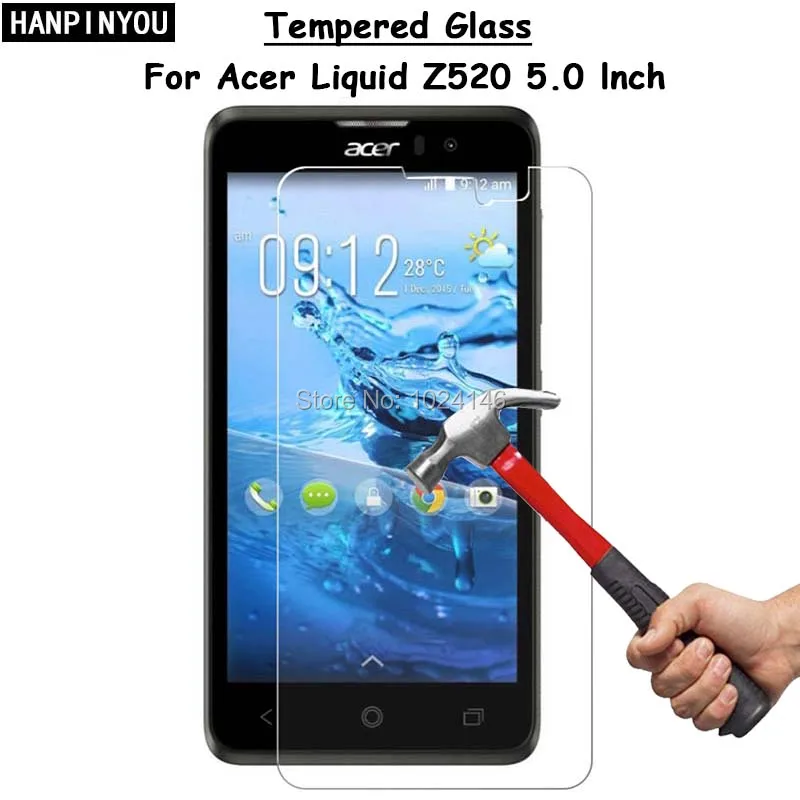 

For Acer Liquid Z520 5.0" Clear Tempered Glass Screen Protector Ultra Thin Explosion-proof Protective Film + Cleaning Kit