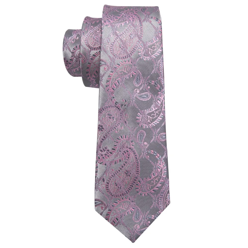 Классический розовый костюм Пейсли галстук шелк мужской галстук для свадьбы бизнес Barry.Wang галстук платок мужские галстуки LS-5058