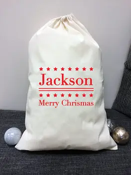 

personalized KEEPSAKE Christmas Santa Sacks kids storage Canvas gift toy bags New year birthday cotton drawstring storage pack