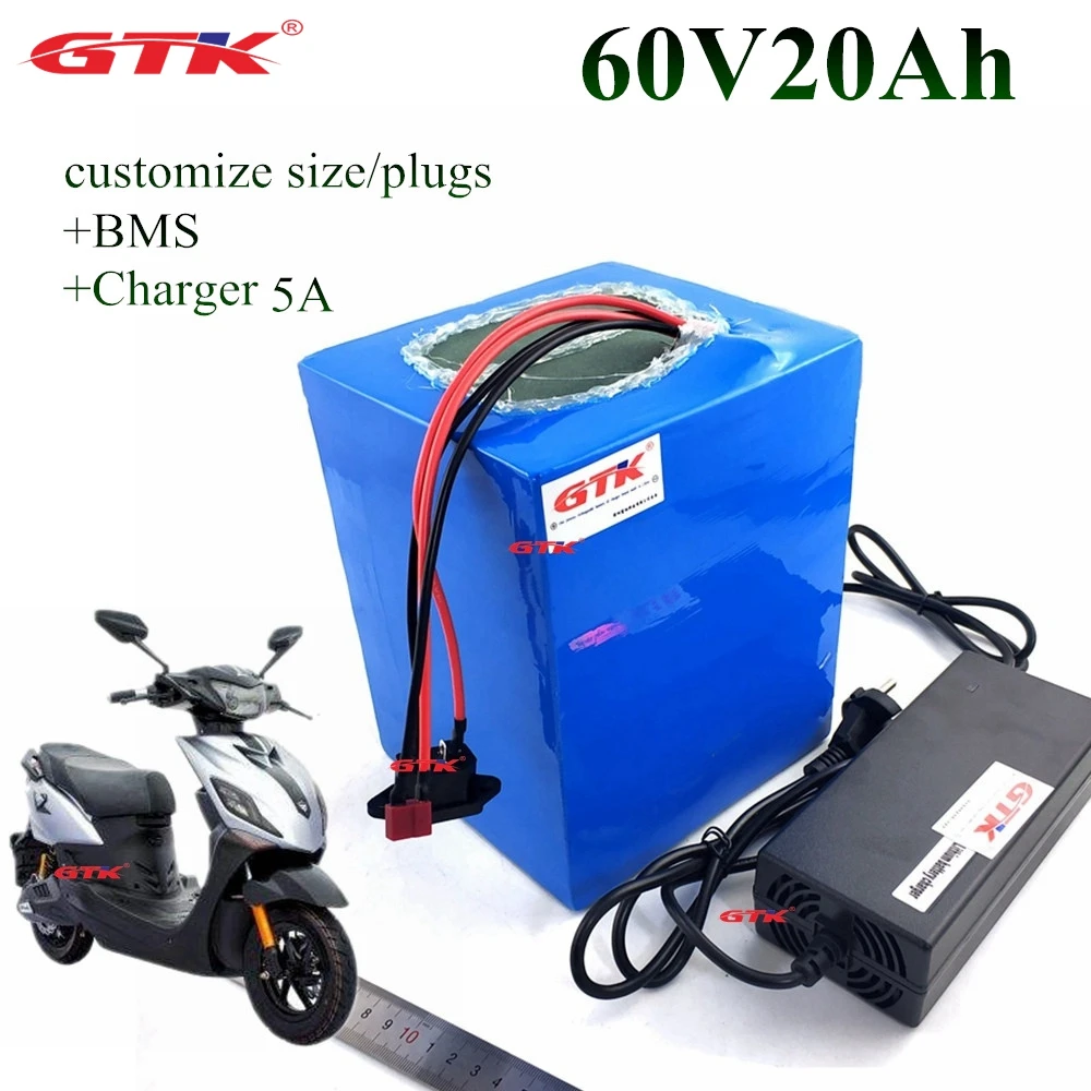 

For 18650 cells E-bike battery 60v 20Ah with 5A charger 60V electric bike lithium ion battery pack 1500W 2500w + Free Shipping