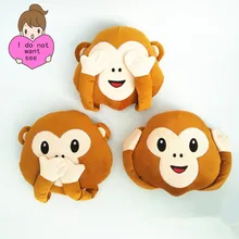 Emoji Pillow For Whatsapp,Stuffed Animals & Plush Monkey Toy, No Looking Emoji Monkey Cushion,Stuffed & Plush Animals Pillow,