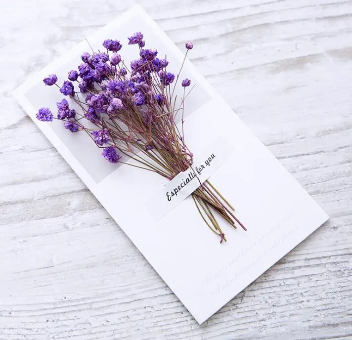 10 шт. креативные Gypsophila сухие цветы поздравительная открытка ручной работы поздравительная открытка на день рождения, День Благодарения подарок на день матери - Цвет: 2