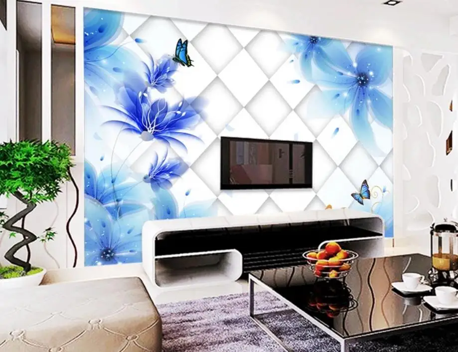 modern wallpaper walls Blue lily 3D TV background wall mural 3d wallpaper 3d wall papers for tv backdrop modern wallpaper walls Blue lily 3D TV background wall mural 3d wallpaper 3d wall papers for tv backdrop