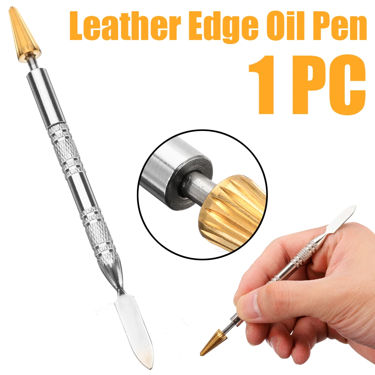 Leather Edge Oil Paint Roller Tools Straight Line Copper Pen Head Craft Top Edge Dye Pen Applicator Belt for Leathercraft DIY