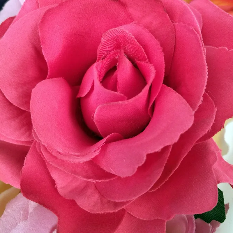 2 шт., искусственный цветок, 10 см, шелк, большая роза, голова, украшение для свадьбы, дома, сделай сам, венок, скрапбук, ремесло, искусственные цветы