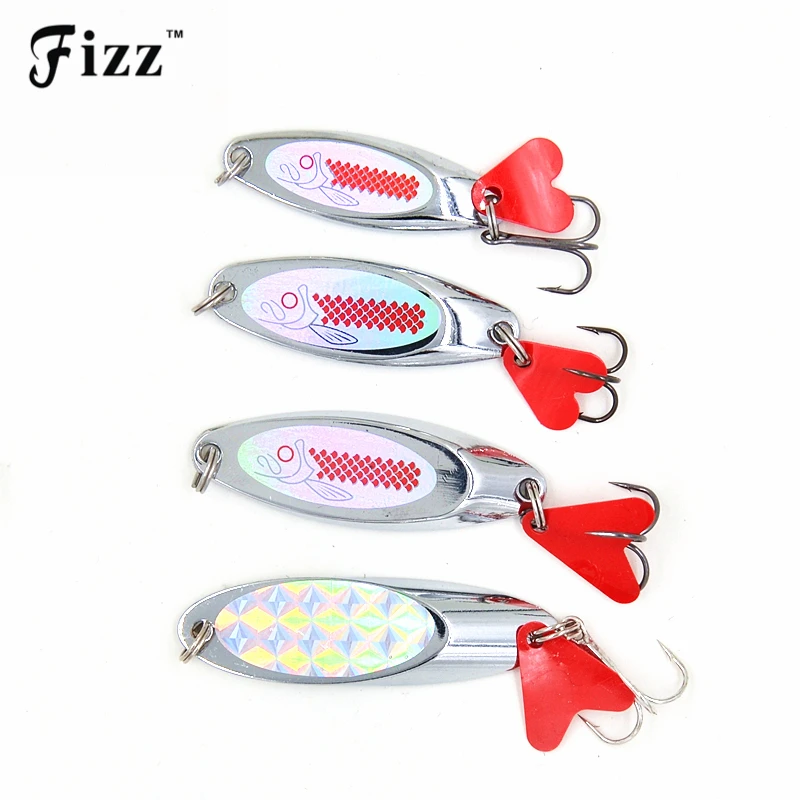

1 x Upgraded Spoon Fishing Lure 10/14/21/28g Spoon Lures with Red Tail Treble Hook Metal Lure for Fishing Hard Bait Fly Fishing
