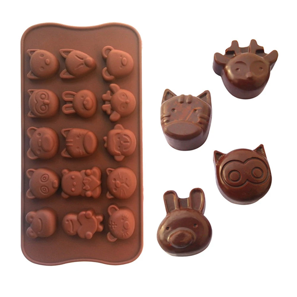

Non-stick Silicone Chocolate Molds Animal Shaped Jelly Ice Molds Cake Mould Bakeware Baking Tools