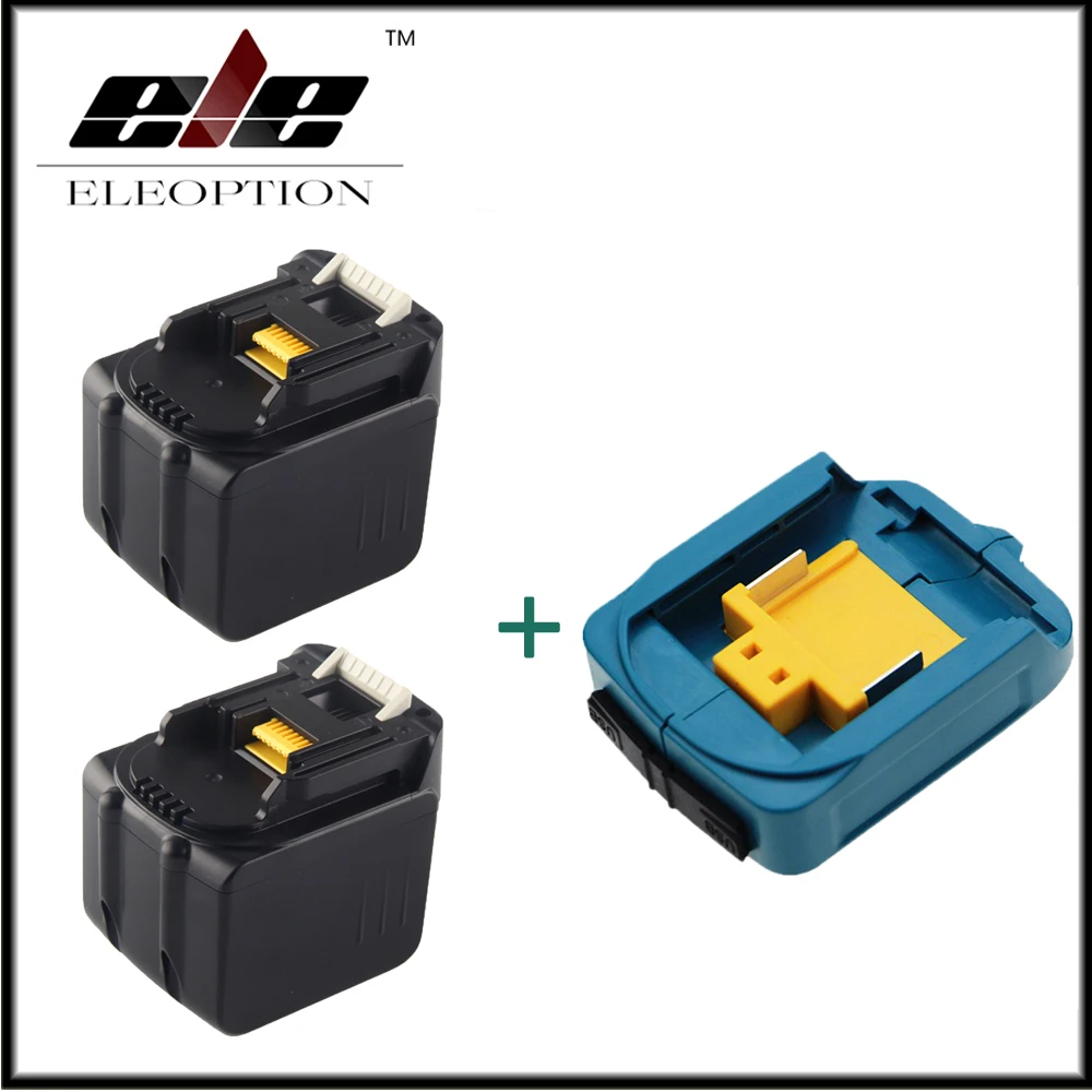 

2x 6000mAh 14.4V Li-ion Rechargeable Battery For Makita BL1430 BL1415 194066-1 194065-3 194559-8 With USB Adapter Charger