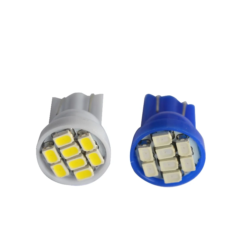 194 2825 168 W5W 8PCS Cool White T10 8SMD 1206 LED Bulbs for License Plate