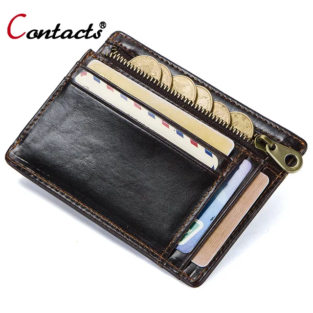 

CONTACT'S Men's Wallet Genuine Leather Clutch Male Leather Coin Purse Business Card Holder Mens Wallets And Purses Short Wallet