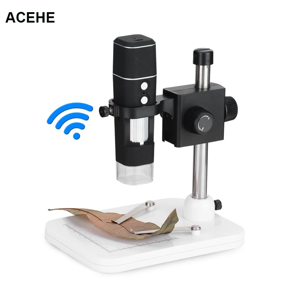 

ACEHEH 500x Wi-Fi Digital Microscope US Plug Magnification With Adjustable Stand 8 LED Light Manual Focus Adjustment Drop ship