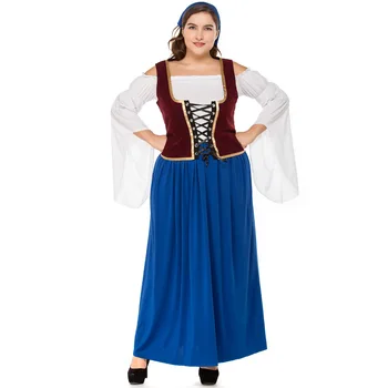 

Halloween Chrismas carnaval kigurumi Bavarian cosplay costume chubby buxom girl beer festival party waitress dress large size