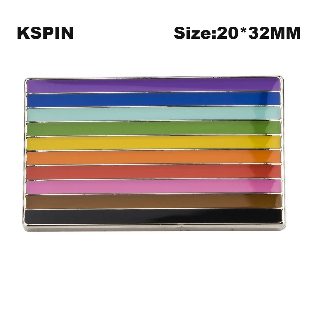 

Square Rainbow Gay Pride Badge Symbol Pin Metal Badges Decorative Brooch Pins for Clothes Brooch Jewelry XY0319