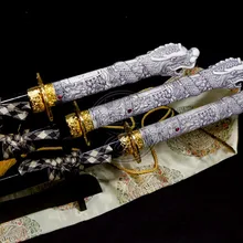 S0531 латунный Дракон Горец Дункан Маклеод Цуба Катана самурайский меч Лот 3 W/3-ярусная подставка 4" 31" 22"