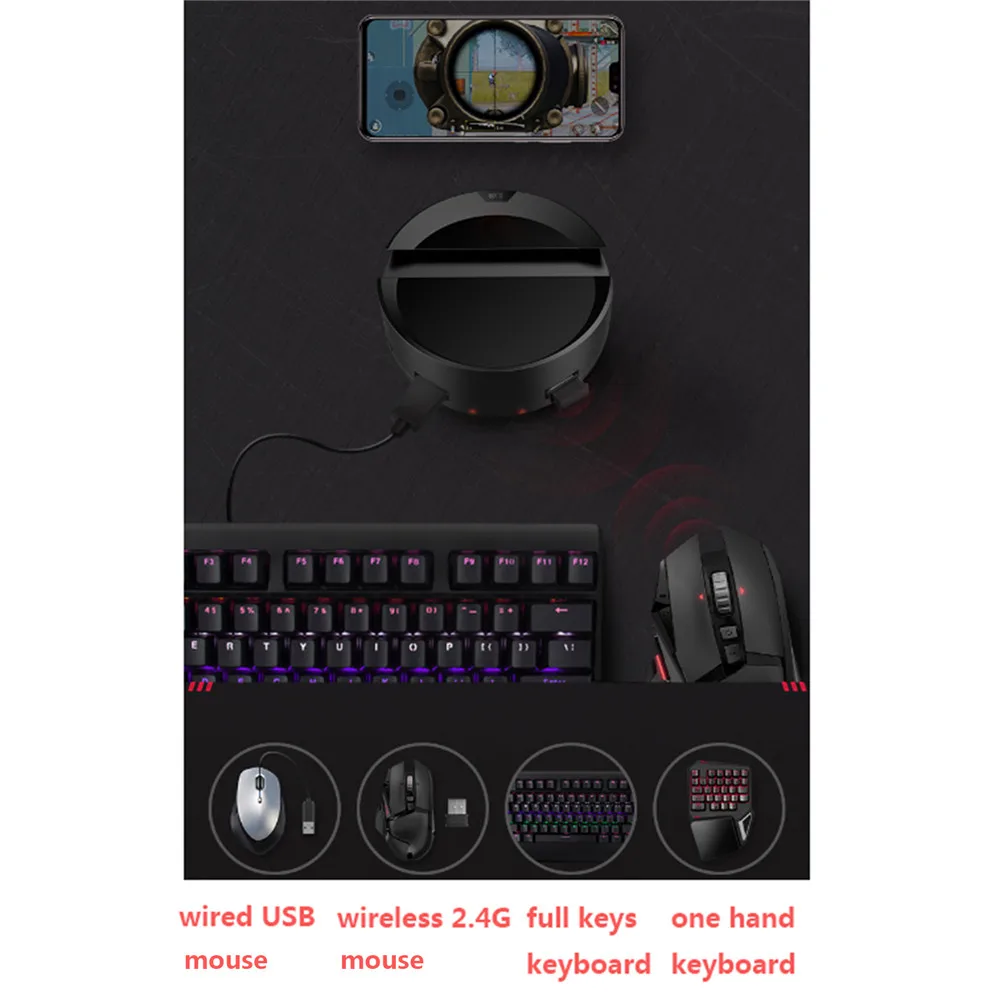  Portable PUBG Mobile Game Tablet Bluetooth 5.0 Gamepad Game Keyboard Mouse Converter for IOS/Androi