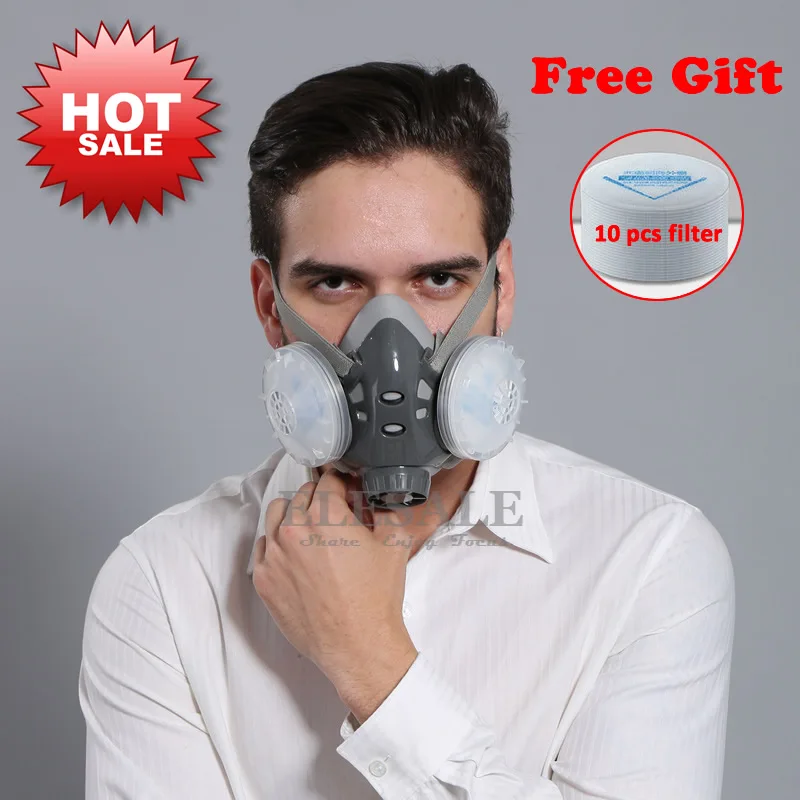 

High Quality Half Face Dust Mask Respirator For Builder Carpenter Daily Haze Protection Work Safety Mask 5 Layer Fliter
