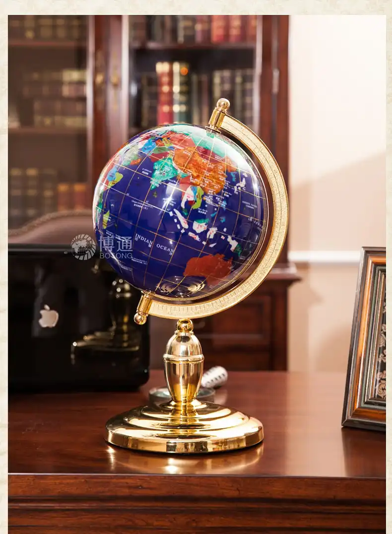 Dolls House Handmade Mini Resin Globe Tellurion Living Room Decor Dark Blue