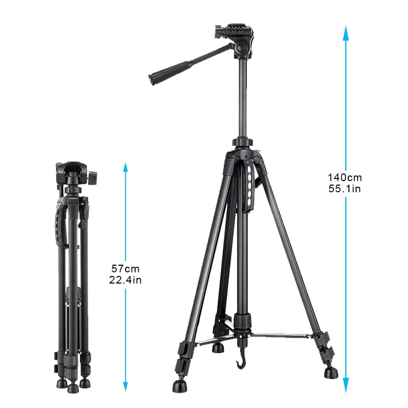  Meking New 140cm 55inch Professional Tripod stand for Camera Camcorder WF-3520 Black tripod tripe e
