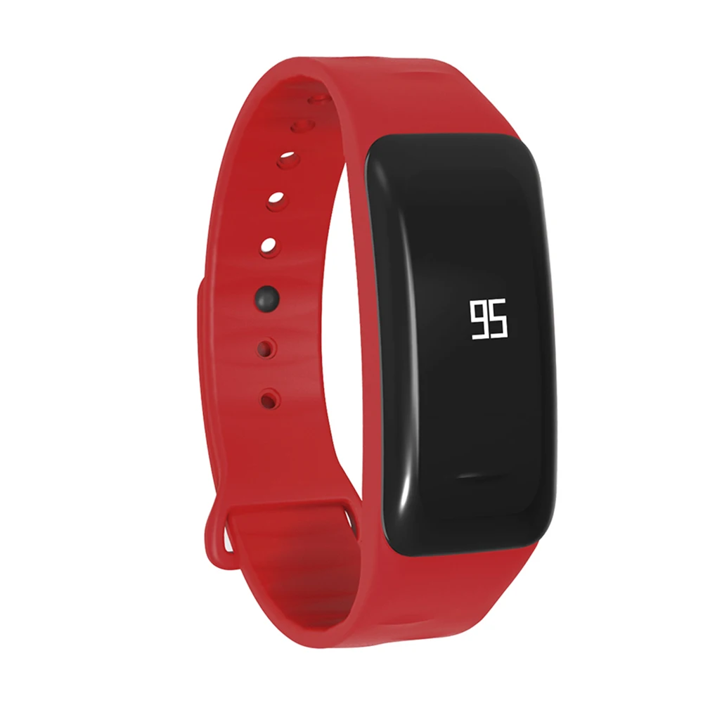C1 Bluetooth Smart Браслет сердечного ритма и сна Мониторы спортивные Smart Band трекер Fit Группы для IOS Android - Цвет: Красный