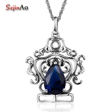 Szjinao 925 Серебряная корона-кулон для пары свадебные императорские сапфировые ювелирные изделия для женщин коробка