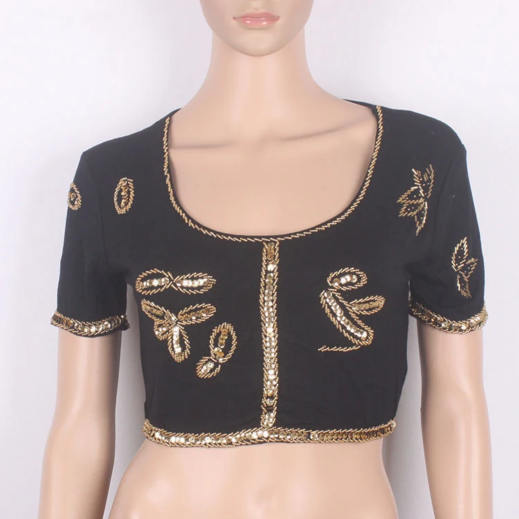 

Sequined Shiny Short T-Shirt ATS Tribal Belly Dance Clothes Crop Top Choli Tops Backless Plus Size Women Gypsy Tribal Dance FX32