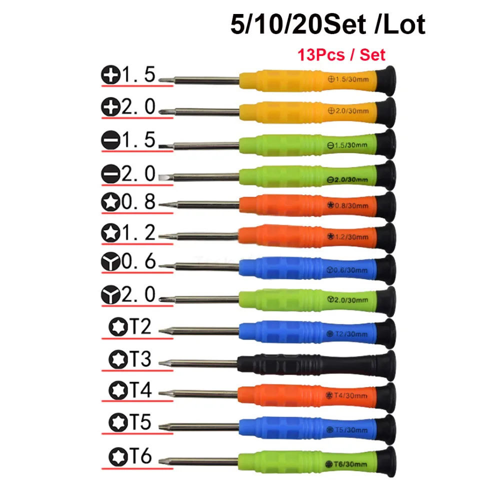 

13 In 1 Tri-Wing Y0.6 Y2.0 Slotted Phillips Torx 5-Point Precision Screwdriver Set for Cellphone MacBook Pro/ Air PC ect Repair