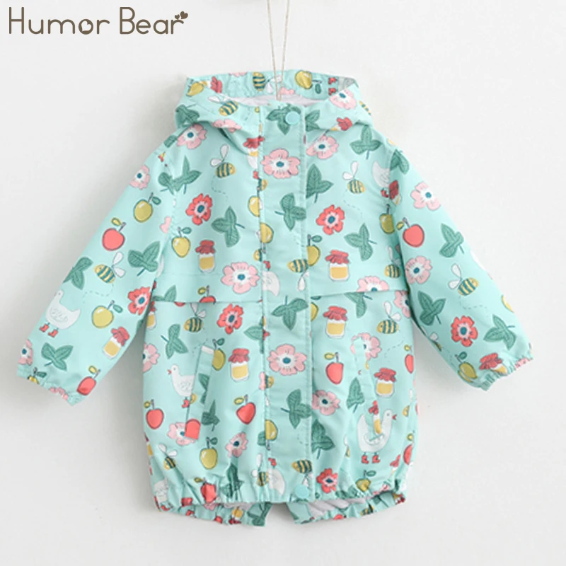 

Humor Bear Outerwear Children Clothing 2017 Girls Jackets Autumn Printing Of Fruit Kids Jackets Baby Children Hooded Jacket