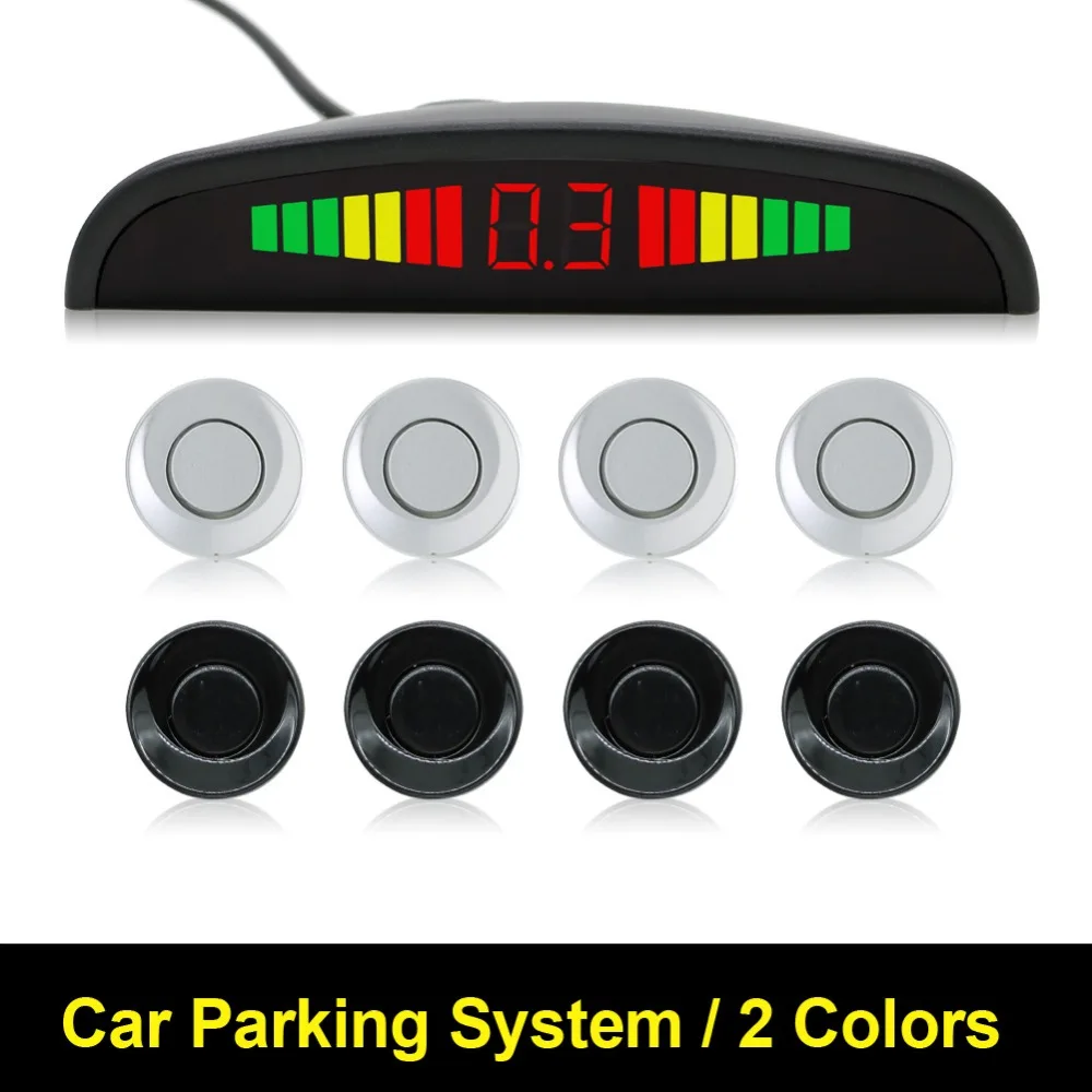 

Car Auto Parktronic Car LED Parking Sensor Kit 4 Sensors 22mm Backlight Display Reverse Backup Radar Monitor System 12V 4 Colors