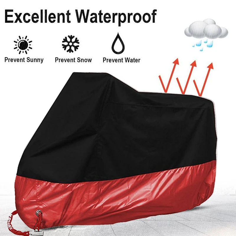 

UV 50+ 190T Polyester Cloth Anti-Thief Lock Hole Motorbike Protector Lightweight Windproof Motorcycle Cover Waterproof Outdoor