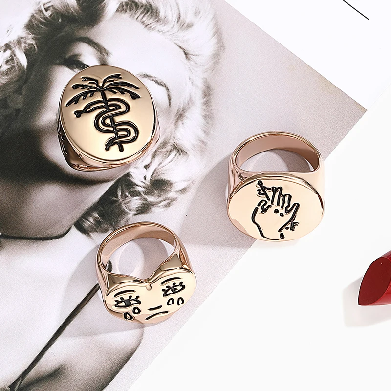 

ZEGL finger rings for women jewelry rings personality atmosphere exaggerated personality hipster couple jewelry
