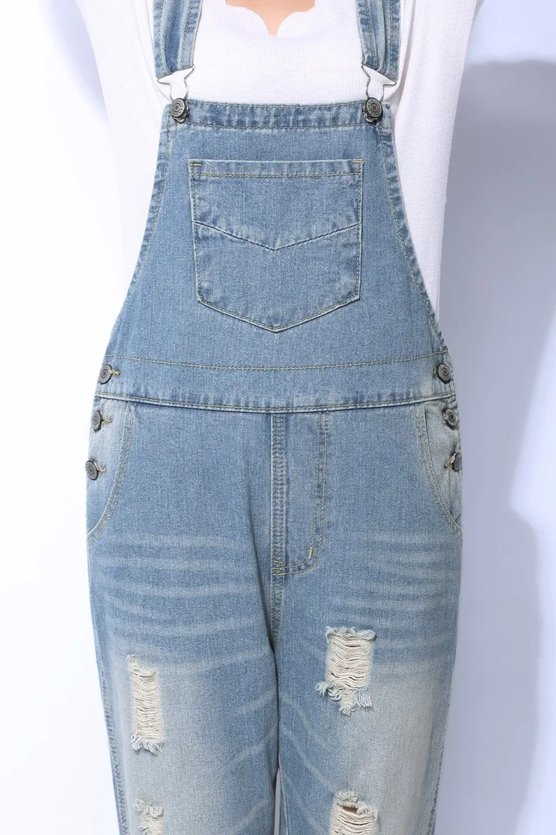 Новые женские повседневные вымытые джинсы джинсовый комбинезон узкие брюки(светло-голубой) Комбинезоны s m l xl calcas