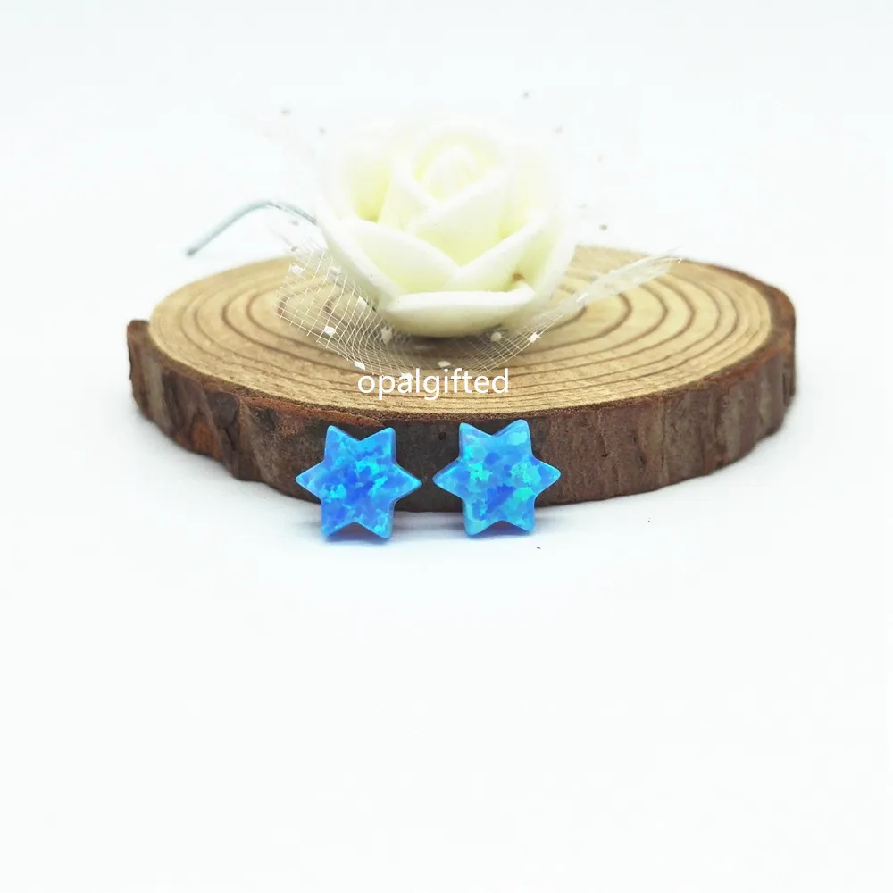 

(1pc/lot)Free shippping In Stock Synthetic 10mm op06 light blue david star Opal Charm for fashion jewelry With Best Quality