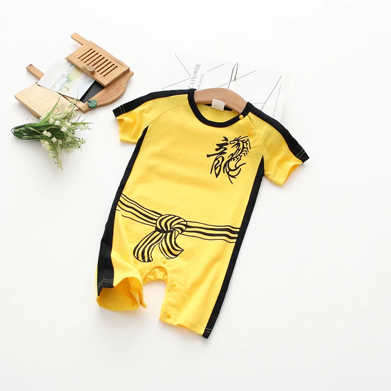 

Manufacturer direct sales summer BAILIWEINI new Bruce lee short sleeve climbing suit jumpsuit baby ha yi a hair